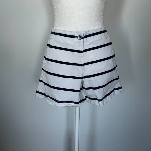 Nautica White Navy Striped Shorts Nautical Summer Beach Casual 6 - Picture 5 of 6